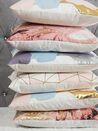 Set of 2 Cotton Cushions Abstract Pattern 45 x 45 cm Pink and Gold IXIA _769652