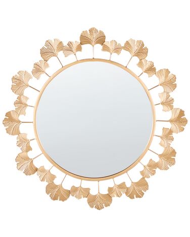 Kulaté kovové nástěnné zrcadlo ø 60 cm zlaté CODOLET