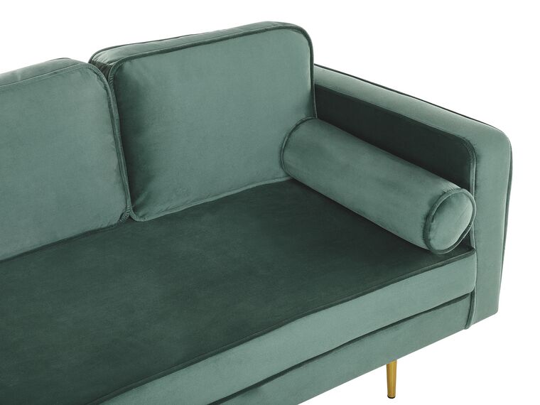 Right Hand Velvet Chaise Lounge Mint Green MIRAMAS Beliani.co.uk