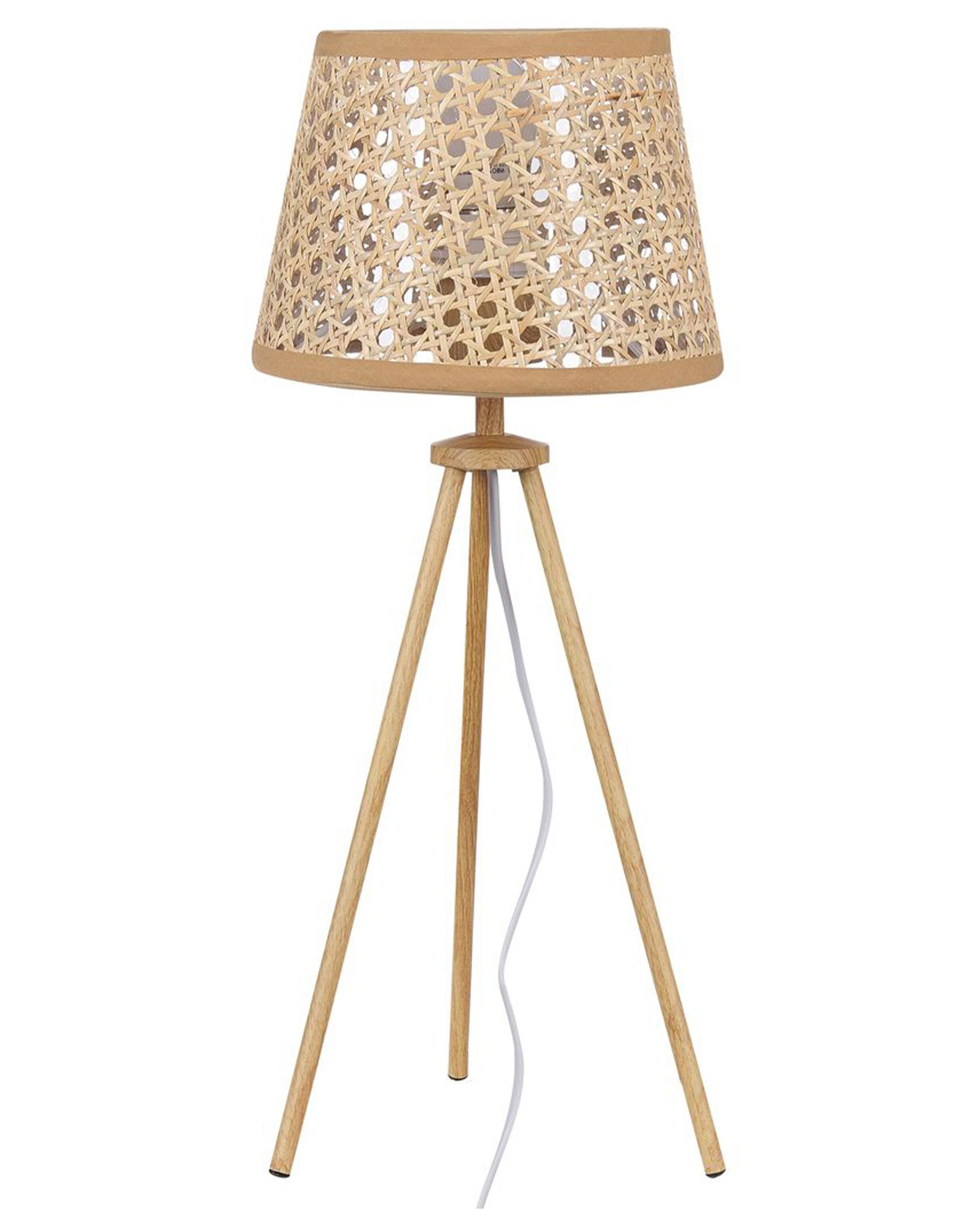 Lámpara de mesa de ratán natural 46 cm BOETICA_877782