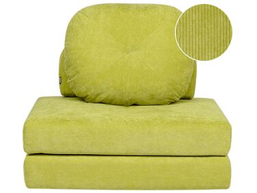 Sofá-cama de 1 lugar em bombazine verde claro OLDEN