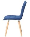 	Conjunto de 2 sillas de comedor de poliéster azul marino/madera clara BROOKLYN_696406