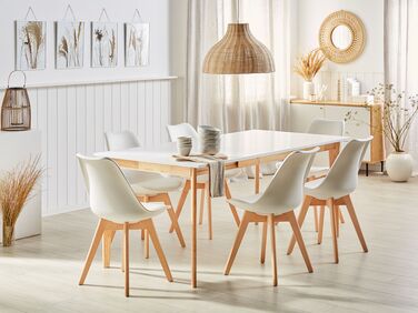 Tavolo da pranzo da cucina per sala conferenze in legno tavolino basso relax bianco e rettangolare 110 x 70 x 74 cm 