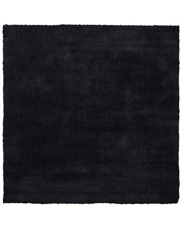 Fekete hosszú szálú szőnyeg 200 x 200 cm DEMRE