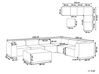 Sofá esquinero 7 plazas modular de poliéster gris claro/negro izquierdo con reposapiés AREZZO_867766