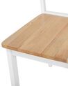 Conjunto de 2 cadeiras de jantar em madeira castanha clara e branca GEORGIA_696594