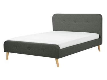 Sivá čalúnená posteľ 140 x 200 cm RENNES