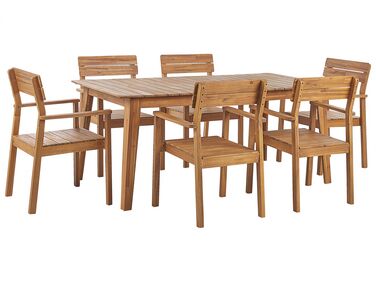 Trädgårdsmöbelset med bord och 6 stolar akaciaträ FORNELLI
