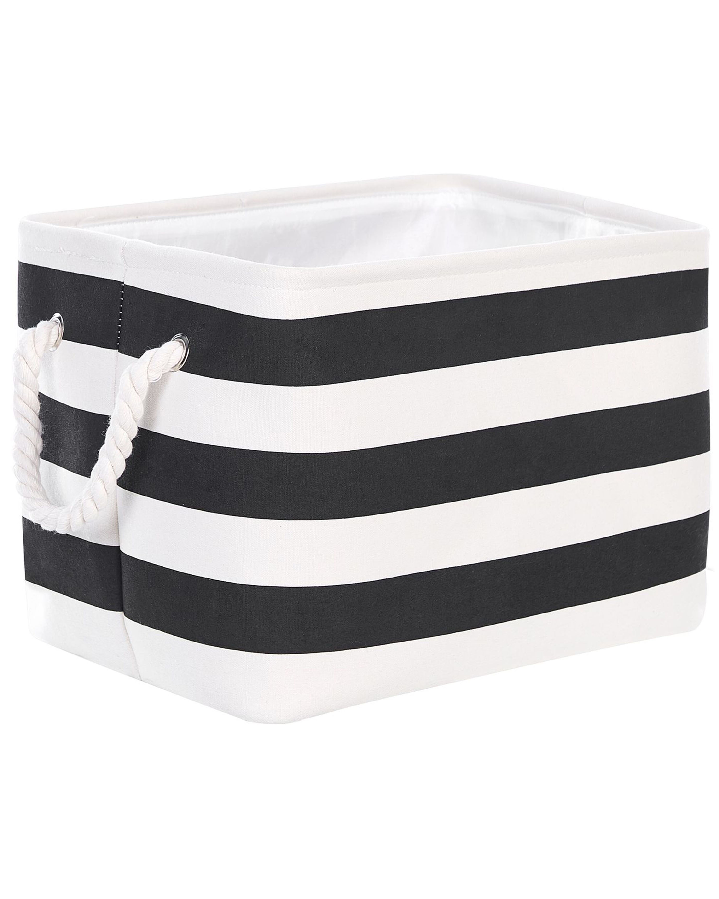Set of 3 Fabric Baskets Black and White DARQAB_849756