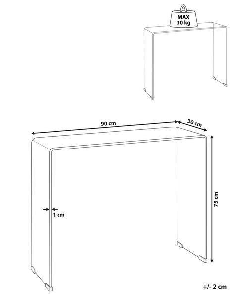 Glass Console Table Transpa Kendall Beliani Sk Glass Console Table Transpa Kendall, What Is The Average Height Of A Console Table