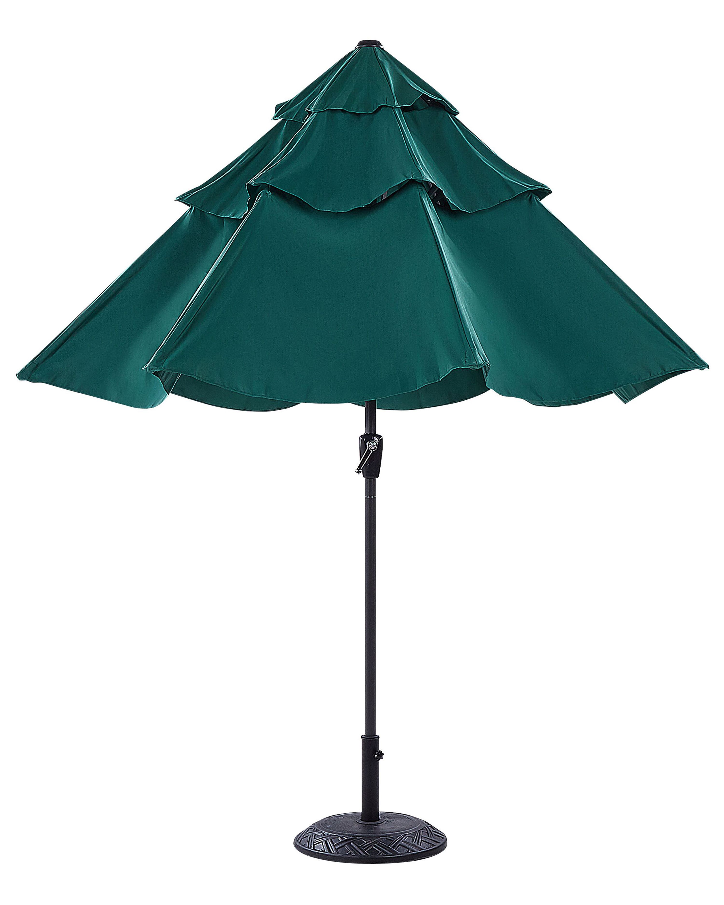 Garden Market Parasol ⌀ 2.85 m Emerald Green BIBIONE Beliani.co.uk