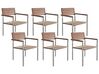 Set of 6 Teak Garden Chairs Light Wood VIAREGGIO_738575