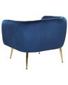 Fotel welurowy niebieski LACONIA_781723