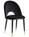Conjunto de 2 sillas de comedor de terciopelo negro/dorado MAGALIA_767851