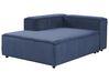 Right Hand Jumbo Cord Chaise Lounge Blue APRICA_908988