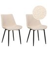 Set of 2 Boucle Dining Chairs Beige AVILLA_877491