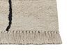 Teppich Baumwolle beige / schwarz 140 x 200 cm Gesichtsmotiv Kurzflor NURU_840019