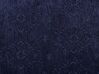 Almofada decorativa em algodão e viscose azul escura com relevo 45 x 45 cm MELUR_755100