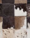 Dywan patchwork skórzany 160 x 230 cm brązowo-beżowy OKCULU_743070