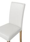 Conjunto de 2 sillas de comedor de piel sintética blanco/madera clara BROADWAY_744506