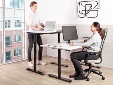 Justerbart skrivebord 160 x 72 cm hvit og svart DESTINAS