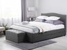 Čalúnená posteľ s úložným priestorom 160 x 200 cm sivá MONTPELLIER_709499