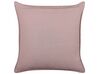 Velvet Cushion Floral Motif 45 x 45 cm Pink ROMNEYA_838224