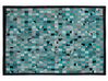 Tapis en cuir bleu turquoise et gris 160 x 230 cm NIKFER_758313