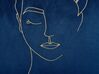 Dekokissen Gesichtsmotiv Samtstoff dunkelblau / gold 45 x 45 cm 2er Set CROCUS_837773