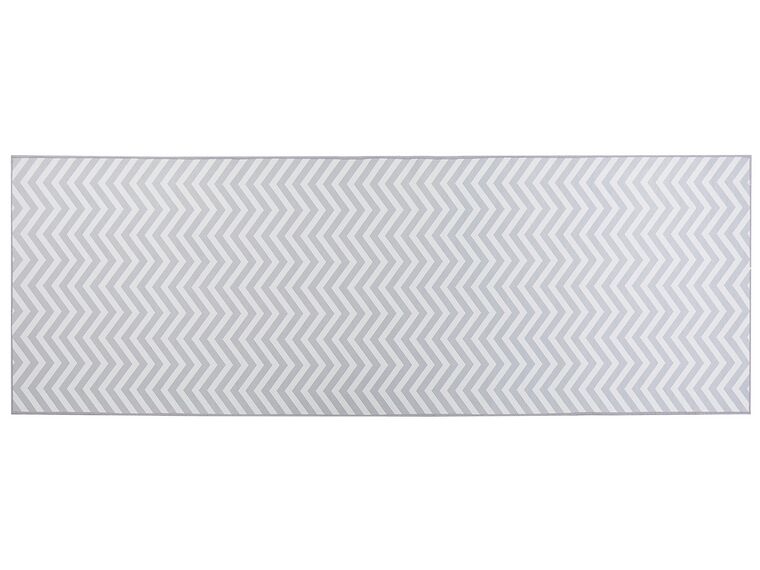 Vloerkleed polyester wit/grijs 70 x 200 cm SAIKHEDA_831449