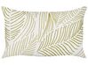 2 bawełniane poduszki dekoracyjne haftowana w liście 30 x 50 cm białe z zielonym SPANDOREA_892754
