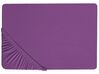 Cotton Fitted Sheet 180 x 200 cm Purple JANBU_845854