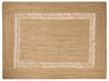 Teppich Jute beige 300 x 400 cm geometrisches Muster Kurzflor YENIKOY_885156