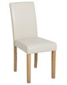 Set of 2 Faux Leather Dining Chairs Beige BROADWAY_761502