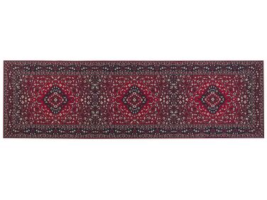Vloerkleed polyester rood 60 x 200 cm VADKADAM