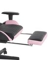 Rózsaszín és fekete gamer szék VICTORY_824156