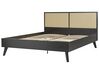 Ratanová posteľ 160 x 200 cm čierna/svetlé drevo MONPAZIER_863329