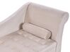 Right Hand Velvet Chaise Lounge with Storage Light Beige PESSAC_881979