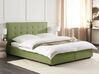 Fabric EU King Size Bed with Storage Green LA ROCHELLE_832967