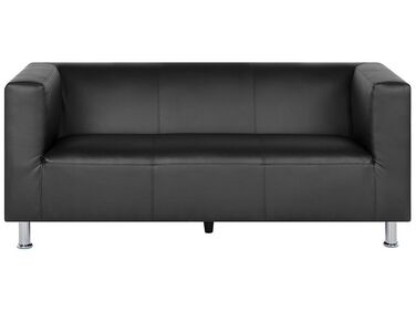 3-istuttava sohva keinonahkainen musta FLORO
