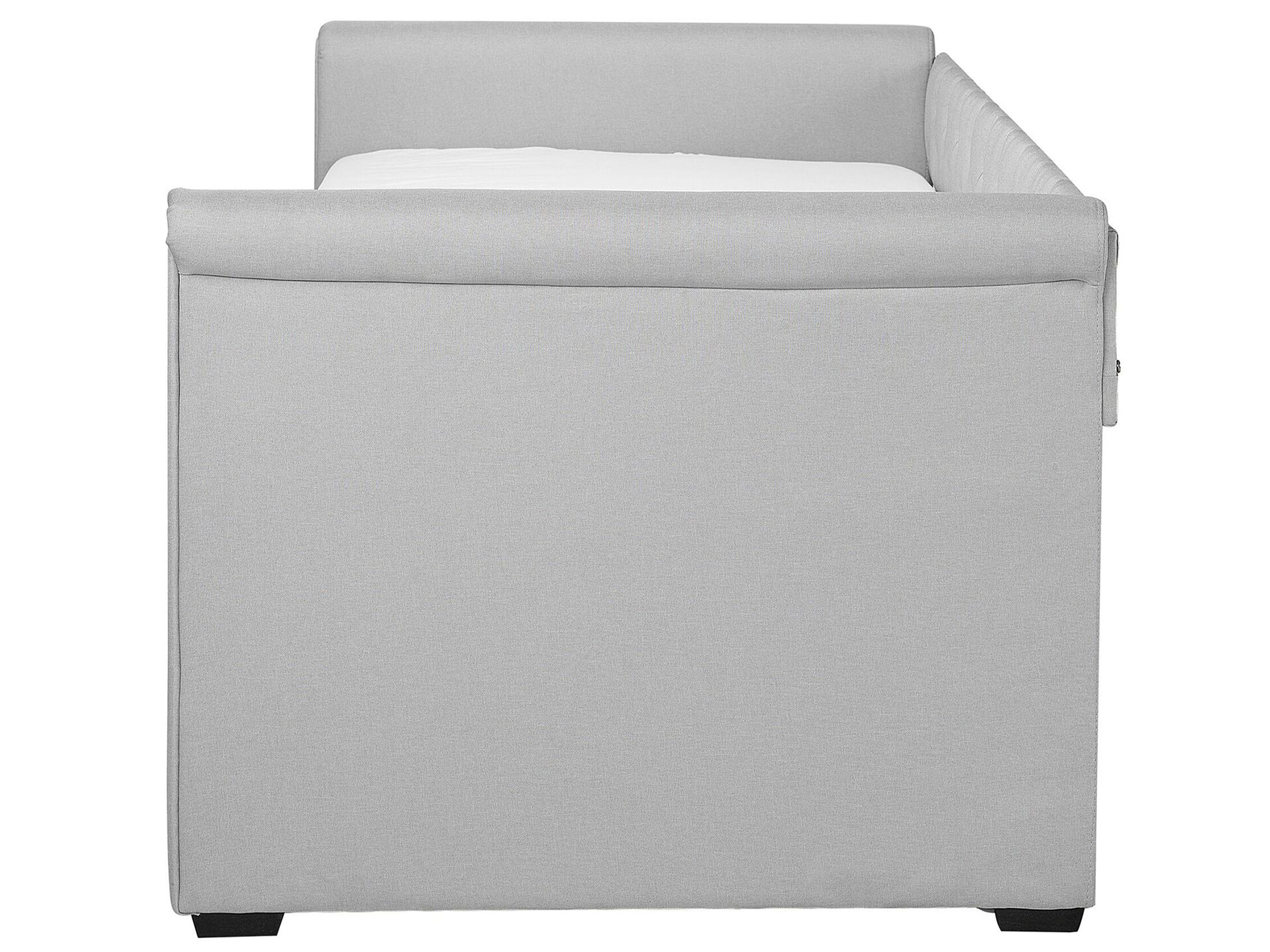 Łóżko wysuwane tapicerowane 80 x 200 cm jasnoszare LIBOURNE