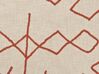 Decke Baumwolle beige / rot 130 x 180 cm geometrisches Muster BHIWANI_829190