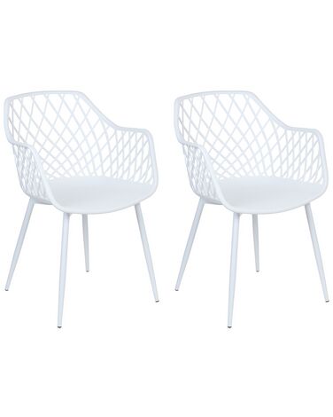 Conjunto de 2 sillas de comedor blancas NASHUA II