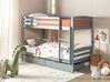 Wooden EU Single Size Bunk Bed with Storage Grey REGAT_877155