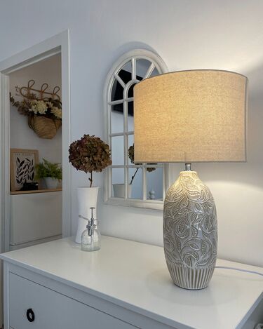 Ceramic Table Lamp Beige SALZA