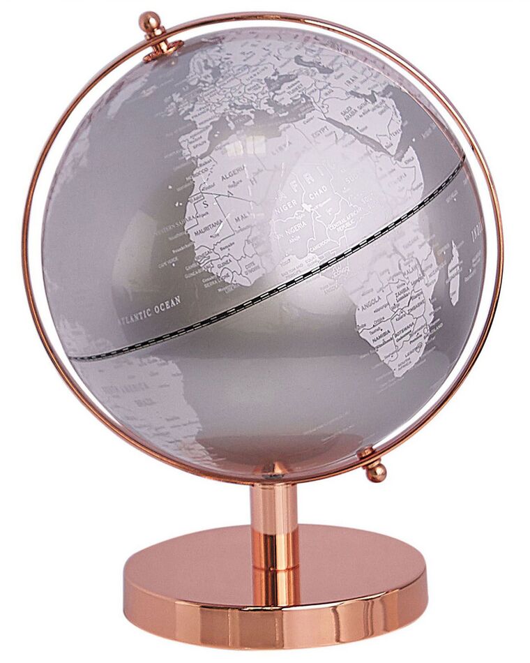 Globus silber / roségold Metallfuß 28 cm CABOT_785596