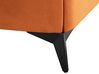 Cama con somier de terciopelo naranja/negro 160 x 200 cm MELLE_829894