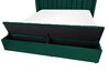 Zamatová posteľ s úložným priestorom 180 x 200 cm zelená NOYERS_834636