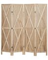 4-panelowy składany parawan pokojowy drewniany 170 x 163 cm jasne drewno RIDANNA_874075