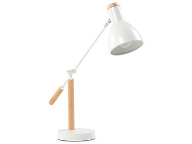 Table Lamp White and Light Wood PECKOS
